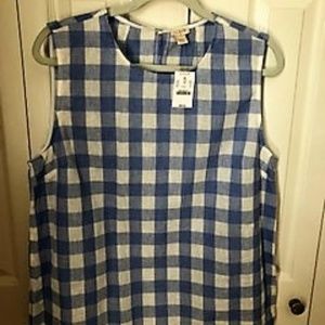 JCrew cotton buffalo plaid sleeveless Sz 14